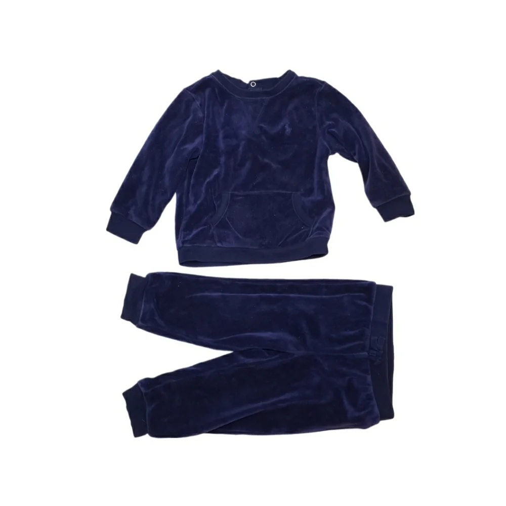Ralph Lauren 18m Naby Blue Two Piece Velour Matching Track Suit Set